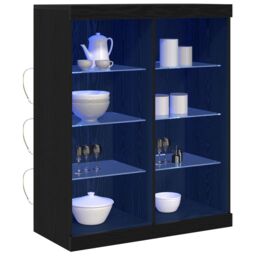 Berkfield Home Sideboard with LED Lights Black Oak 41x37x100 cm - Size: 41 x 37 x 100 cm - thumbnail 3