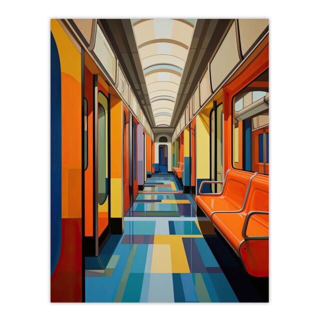 "Wee Blue Coo Wall Art Print Next Stop The Tate Metro Underground Living Room - Size: W18"" x H24""" - image 1