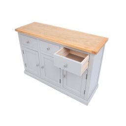 Cabinet Bits Loreo Light Grey 3 Drawer 3 Door Sideboard Chrome Knob - thumbnail 4