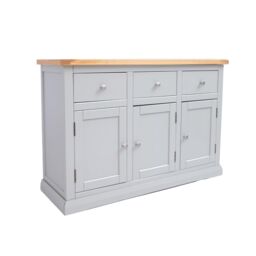 Cabinet Bits Loreo Light Grey 3 Drawer 3 Door Sideboard Chrome Knob - thumbnail 2
