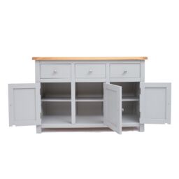 Cabinet Bits Loreo Light Grey 3 Drawer 3 Door Sideboard Chrome Knob - thumbnail 5