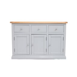 Cabinet Bits Loreo Light Grey 3 Drawer 3 Door Sideboard Chrome Knob - thumbnail 1