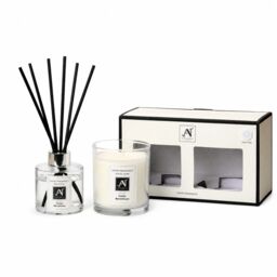Aroma Naturals Minimalist Luxe Candle & Reed Diffuser Gift Set Femme Merveilleuse Scent in White - Size: Medium - thumbnail 4