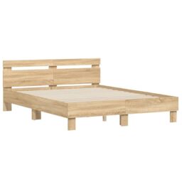 Berkfield Home Bed Frame without Mattress Sonoma Oak 150x200 cm King Size in Brown - thumbnail 3
