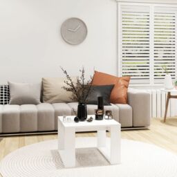 Berkfield Home Side Table White 50x50x35 cm Engineered Wood - Size: 50 x 50 x 35 cm - thumbnail 3