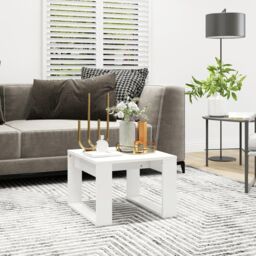 Berkfield Home Side Table White 50x50x35 cm Engineered Wood - Size: 50 x 50 x 35 cm - thumbnail 1
