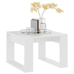 Berkfield Home Side Table White 50x50x35 cm Engineered Wood - Size: 50 x 50 x 35 cm - thumbnail 4