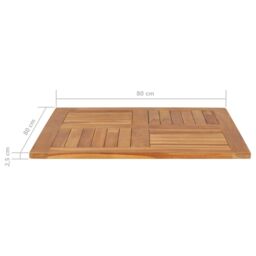 Berkfield Home Table Top Solid Teak Wood Square 80x80x2.5 cm in Brown - thumbnail 6