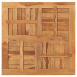 Berkfield Home Table Top Solid Teak Wood Square 80x80x2.5 cm in Brown - thumbnail 2