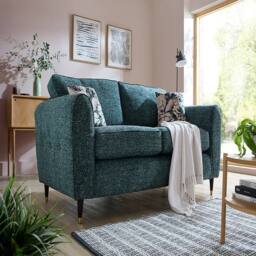 Stratus Interiors Valencia Mid-Century Fabric Sofa in Odyssey Amazonite Teal-2 Seater in Teal - thumbnail 1