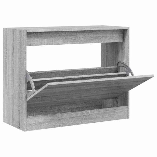 Berkfield Home Shoe Cabinet Grey Sonoma 80x34x63 cm Engineered Wood - Size: 80 x 34 x 63 cm - image 1