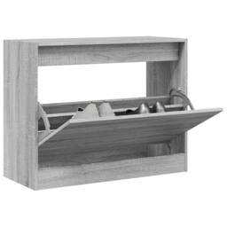 Berkfield Home Shoe Cabinet Grey Sonoma 80x34x63 cm Engineered Wood - Size: 80 x 34 x 63 cm - thumbnail 2