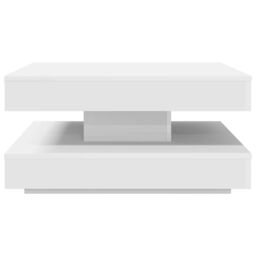 Berkfield Home Coffee Table 360-Degree Rotatable White 70x70x34.5 cm - thumbnail 4