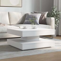 Berkfield Home Coffee Table 360-Degree Rotatable White 70x70x34.5 cm - thumbnail 3