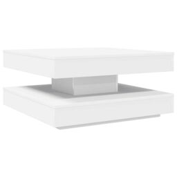 Berkfield Home Coffee Table 360-Degree Rotatable White 70x70x34.5 cm - thumbnail 2
