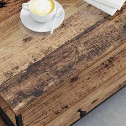 Berkfield Home Modern Coffee Table Old wood 100 x 51 x 45 cm Engineered wood in Brown - thumbnail 4