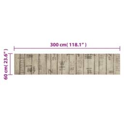 Berkfield Home Kitchen Rug Washable Fence 60x300 cm Velvet in Taupe - thumbnail 5
