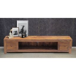 Jaipur Furniture Ltd Jaipur Large Plazma with Drawer - Sheesham Wood - L40 x W200 x H45 cm - Honey Dark Finish in Brown - thumbnail 2