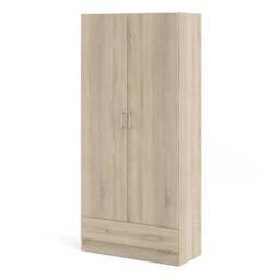 Wyld Haus Berlin Slim 2 Door Wardrobe with 1 Drawer Natural - thumbnail 4