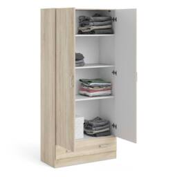 Wyld Haus Berlin Slim 2 Door Wardrobe with 1 Drawer Natural - thumbnail 7