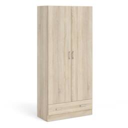 Wyld Haus Berlin Slim 2 Door Wardrobe with 1 Drawer Natural - thumbnail 2