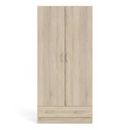 Wyld Haus Berlin Slim 2 Door Wardrobe with 1 Drawer Natural - thumbnail 3