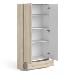 Wyld Haus Berlin Slim 2 Door Wardrobe with 1 Drawer Natural - thumbnail 6