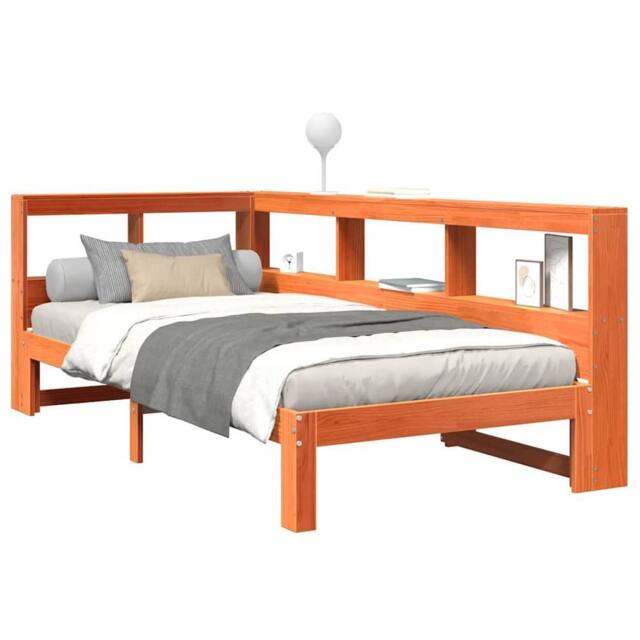 Berkfield Home Decorative Bookcase Bed without Mattress Wax Brown 90x200 cm Soli