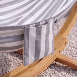 Primrose Nautical Design Outdoor Garden Single Hammock Side Bag Attached in Navy - thumbnail 5