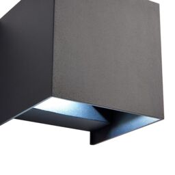 Netlighting Glover CCT LED Outdoor Up Down Wall Lamp Matt Black Paint & Clear Glass 300040006000K IP44 - thumbnail 5
