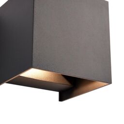 Netlighting Glover CCT LED Outdoor Up Down Wall Lamp Matt Black Paint & Clear Glass 300040006000K IP44 - thumbnail 4