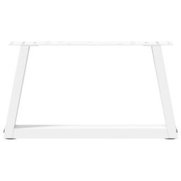 Berkfield Home Dining Table Legs V-Shape 2 pcs White 50x(30-31.3) cm Steel - thumbnail 5