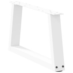 Berkfield Home Dining Table Legs V-Shape 2 pcs White 50x(30-31.3) cm Steel - thumbnail 4