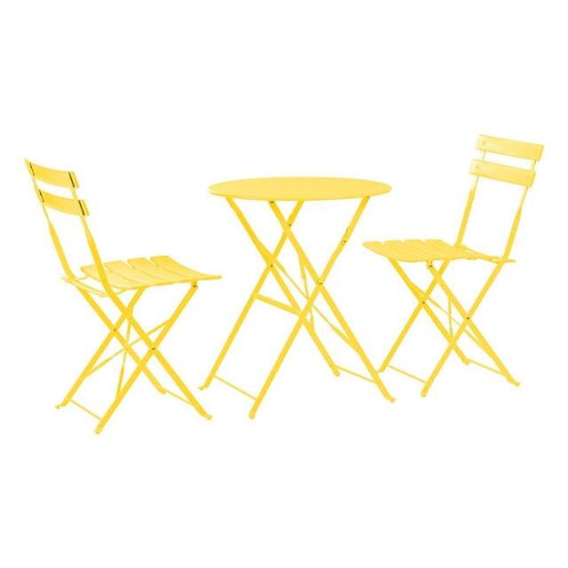 Harbour Housewares 2 Seater Sussex Bistro Set Round in Yellow - image 1