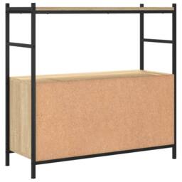 Berkfield Home Decorative Bookshelf Sonoma Oak 80x30x78.5 cm Engineered Wood & Iron in Light Oak - thumbnail 6