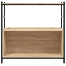 Berkfield Home Decorative Bookshelf Sonoma Oak 80x30x78.5 cm Engineered Wood & Iron in Light Oak - thumbnail 4