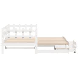 Berkfield Home Daybed with Trundle & Drawers Frame White 90x190 cm Single - thumbnail 6