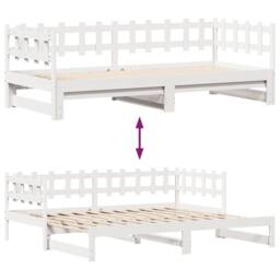 Berkfield Home Daybed with Trundle & Drawers Frame White 90x190 cm Single - thumbnail 8