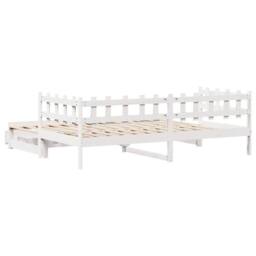 Berkfield Home Daybed with Trundle & Drawers Frame White 90x190 cm Single - thumbnail 7