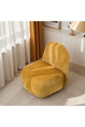 Living and Home Yellow Modern Chenille Upholstered Lounge Chair