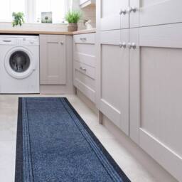 Kukoon 3ft - 39ft Long Blue Hallway Runner Rug Stair Carpet Mat - Size: 66 cm x 91 cm - thumbnail 2