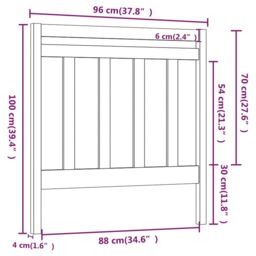 Berkfield Home Bed Headboard Grey 96x4x100 cm Solid Wood Pine - Size: 96 x 4 x 100 cm - thumbnail 6
