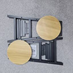 EONLION Breakfast Bar Table & Stools Kitchen Dining in Brown - Size: 100 cm - thumbnail 3