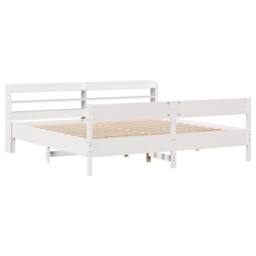 Berkfield Home Decorative Bed Frame without Mattress White 180x200 cm Super King - thumbnail 1