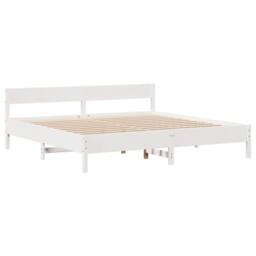 Berkfield Home Decorative Bed Frame without Mattress White 180x200 cm Super King - thumbnail 7