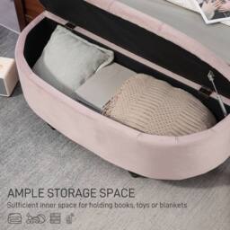 Wyld Haus Rafili Velvet Pink Semi Circle Storage Bench with Tufted Seat - thumbnail 5
