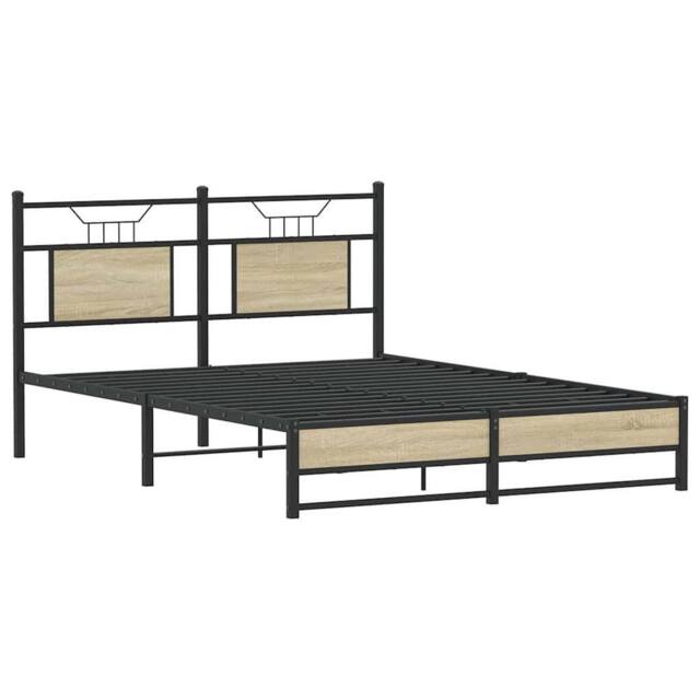 Berkfield Home Decorative Bed Frame Frame Sonoma Oak 150x200 cm King Size Wood in Light Oak - image 1