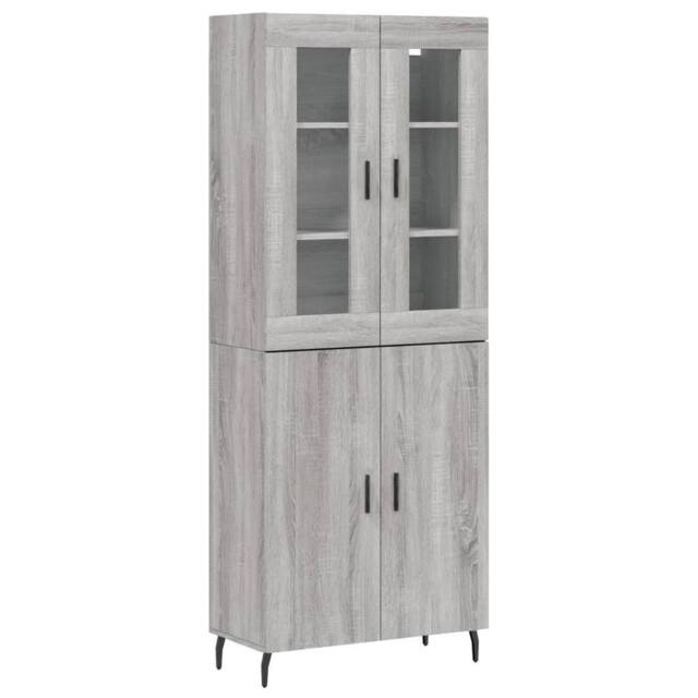 Berkfield Home Highboard Grey Sonoma 69.5x34x180 cm Engineered Wood - image 1