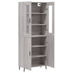 Berkfield Home Highboard Grey Sonoma 69.5x34x180 cm Engineered Wood - thumbnail 4