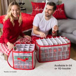 Christmas Village 64 Christmas Bauble Storage Bag - Red - thumbnail 6